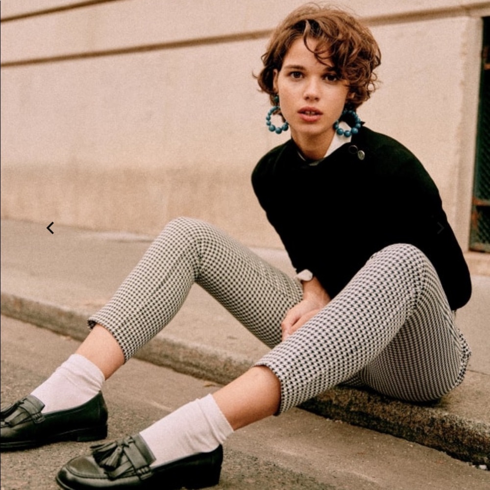 Sezane Clara Trousers, Ecru Black Size 38